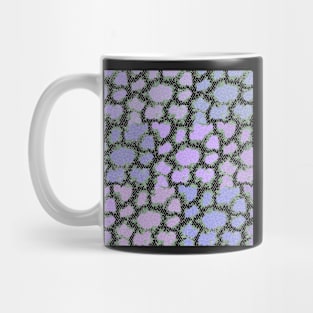 Traditional Japanese Vintage Hydrangea Geometric Floral Pattern in Black and Pastel Mug